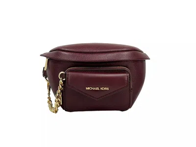 Michael Kors Leather Maise 2 In 1 Fanny Waist Pack Bag Women's Maroon In Multi
