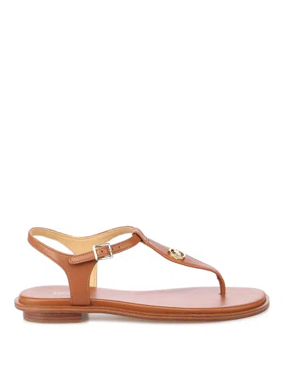 Michael Kors Leather Mallory Sandals In Brown