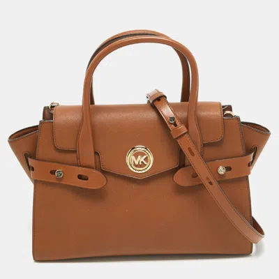 Michael Kors Leather Medium Carmen Tote In Brown