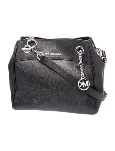 Pre-owned Michael Kors Leather Messenger Bag In Black
