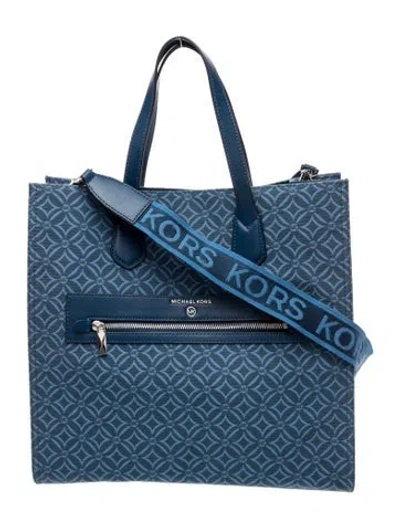 Pre-owned Michael Kors Leather Messenger Bag In Blue