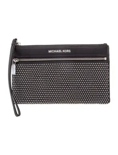 Pre-owned Michael Kors Leather Minaudière In Black