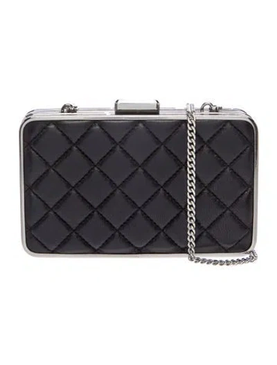 Pre-owned Michael Kors Leather Minaudière In Black