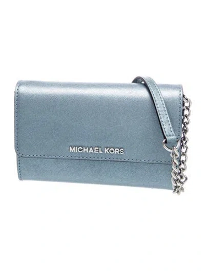 Pre-owned Michael Kors Leather Minaudière In Blue
