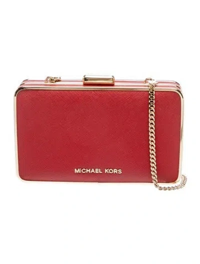 Pre-owned Michael Kors Leather Minaudière In Red