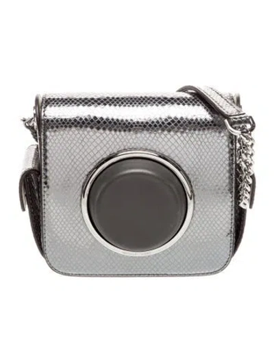 Pre-owned Michael Kors Leather Minaudière In Silver