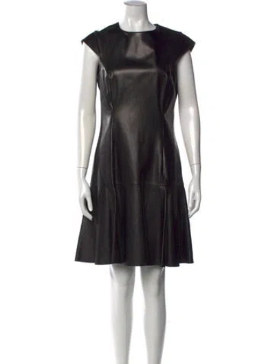 Pre-owned Michael Kors Leather Mini Dress In Brown