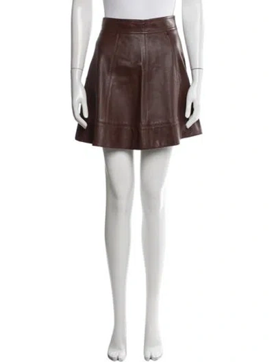 Pre-owned Michael Kors Leather Mini Skirt In Blue
