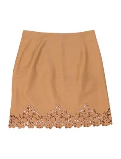 Pre-owned Michael Kors Leather Mini Skirt In Brown