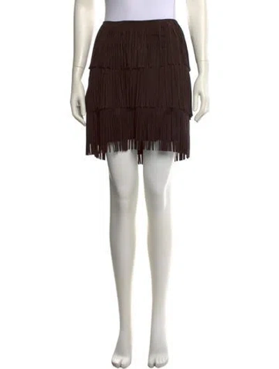 Pre-owned Michael Kors Leather Mini Skirt In Brown