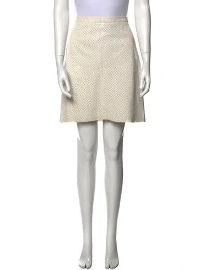 Pre-owned Michael Kors Leather Mini Skirt In Neutral