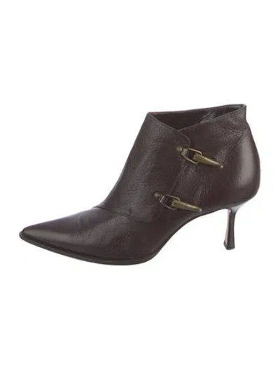 Pre-owned Michael Kors Leather Moto Boots In Brown