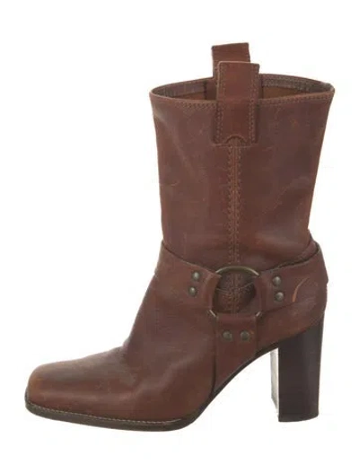 Pre-owned Michael Kors Leather Moto Boots In Brown