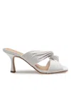 Michael Kors Alessia Mule In White Leather In Optic White