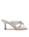 Michael Kors Alessia Mule In White Leather In Optic White