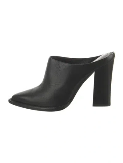 Pre-owned Michael Kors Leather Mules In Black