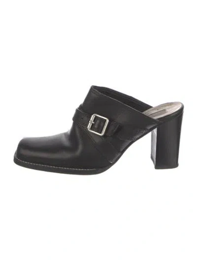 Pre-owned Michael Kors Leather Mules In Black