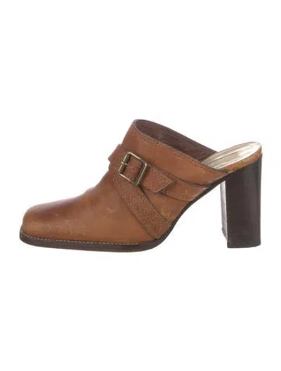 Pre-owned Michael Kors Leather Mules In Brown