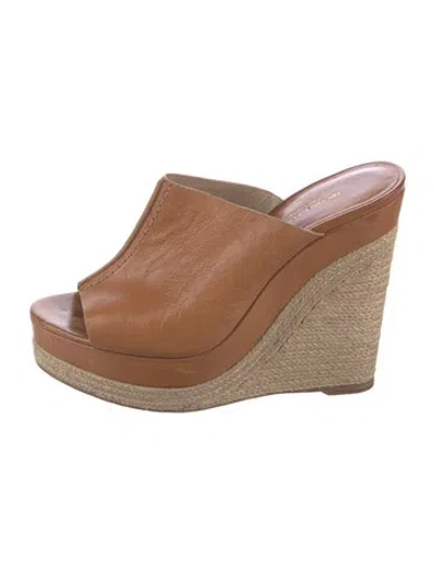 Pre-owned Michael Kors Leather Mules In Brown
