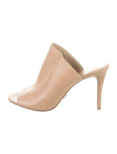 Pre-owned Michael Kors Leather Mules In Neutrals