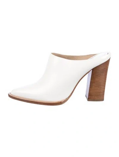 Pre-owned Michael Kors Leather Mules In White