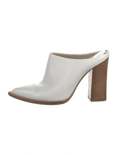 Pre-owned Michael Kors Leather Mules In White