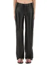 Michael Kors Black Pants With Belt Loops In Leather Woman In Black