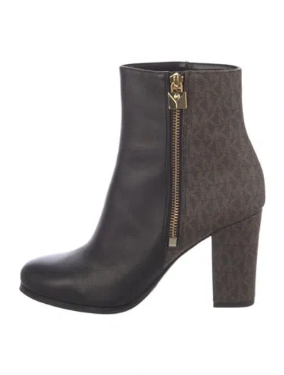 Pre-owned Michael Kors Leather Patterned Boots In Black