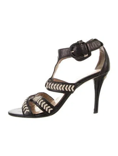 Pre-owned Michael Kors Leather Patterned Sandals In Brown