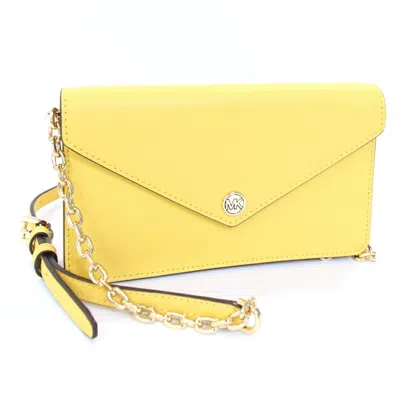 Pre-owned Michael Kors Leather Pochette Shoulder Bag () In Yellow