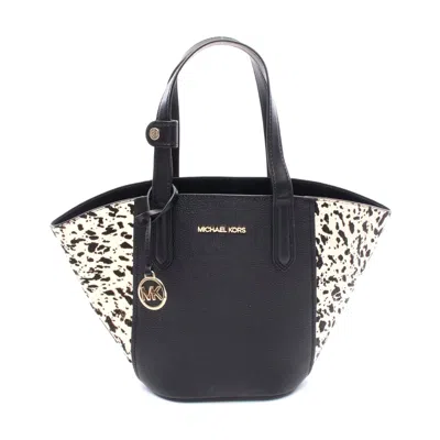 Michael Kors Leather Porta Tote Bag In Black