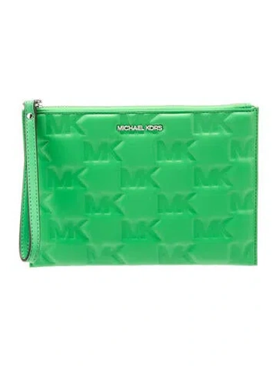 Pre-owned Michael Kors Leather Portfolio W/ Tags In Green