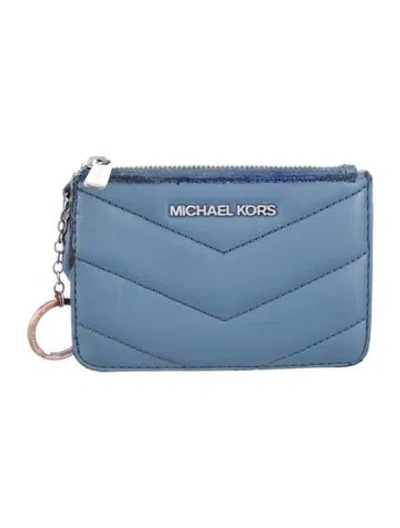 Pre-owned Michael Kors Leather Pouch In Blue