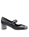 Michael Kors Matilda Toe Cap Mid Pump In Leather With Applied Studs In Multi