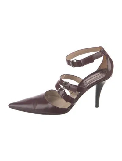 Pre-owned Michael Kors Leather Pumps In Burgundy