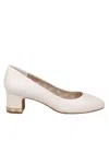 Michael Kors June Flex Mid Pump In Cream Leather In Light Cream