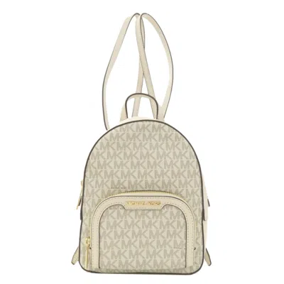 Pre-owned Michael Kors Leather Pvc Backpack () In White