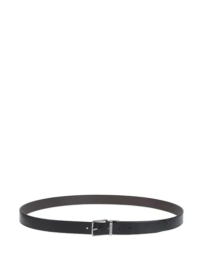 Michael Kors Leather Reversible Belt In Black
