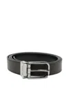 Michael Kors Textured Belt Featuring Metal Buckle In Black