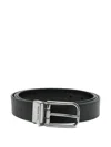 Michael Kors Textured Belt Featuring Metal Buckle In Black