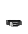 Michael Kors Textured Belt Featuring Metal Buckle In Black
