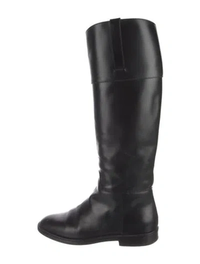 Pre-owned Michael Kors Leather Riding Boots In Black