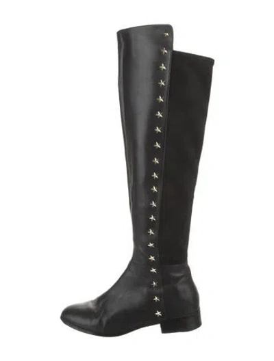 Pre-owned Michael Kors Leather Riding Boots In Black