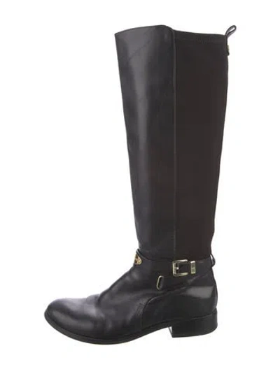 Pre-owned Michael Kors Leather Riding Boots In Black