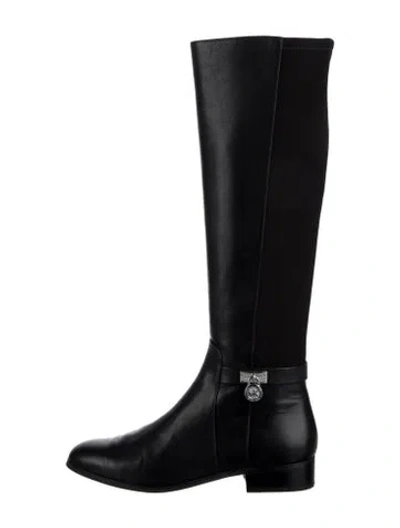 Pre-owned Michael Kors Leather Riding Boots In Black