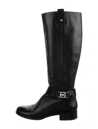 Pre-owned Michael Kors Leather Riding Boots In Black