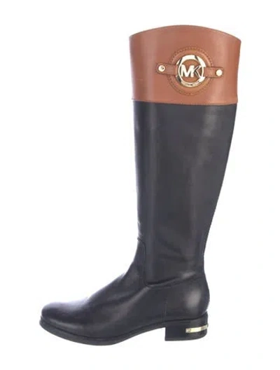 Pre-owned Michael Kors Leather Riding Boots In Blue
