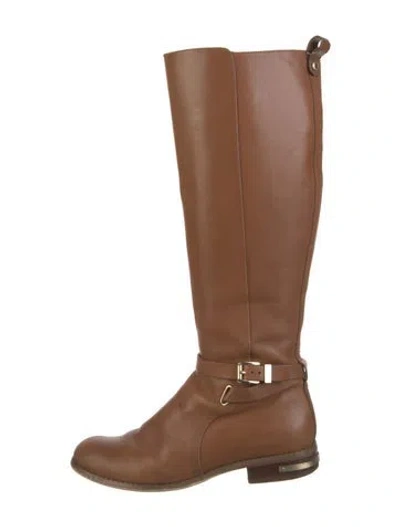 Pre-owned Michael Kors Leather Riding Boots In Brown