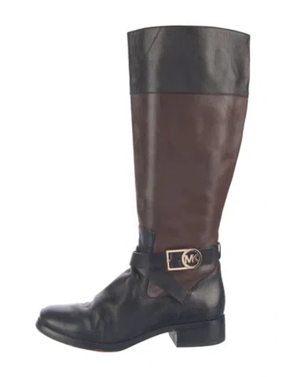 Pre-owned Michael Kors Leather Riding Boots In Brown