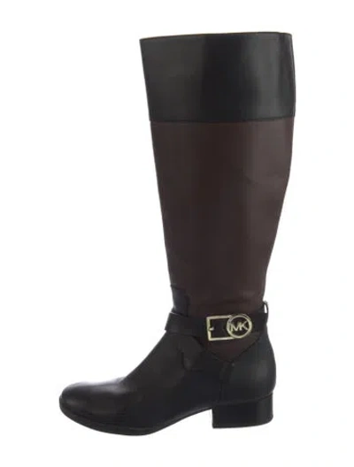 Pre-owned Michael Kors Leather Riding Boots In Brown